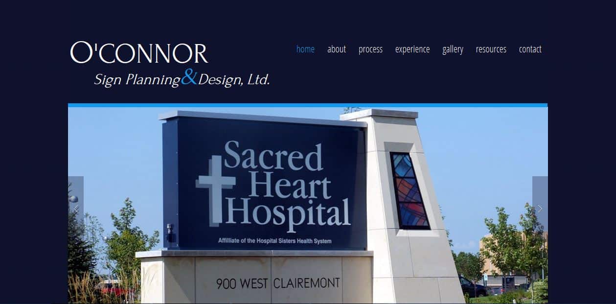 O'Connor Sign Planning Website by New Sky Websites in Oconomowoc, WI