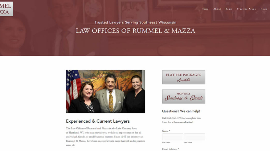 Law Offices of Rummel and Mazza website by New Sky Websites