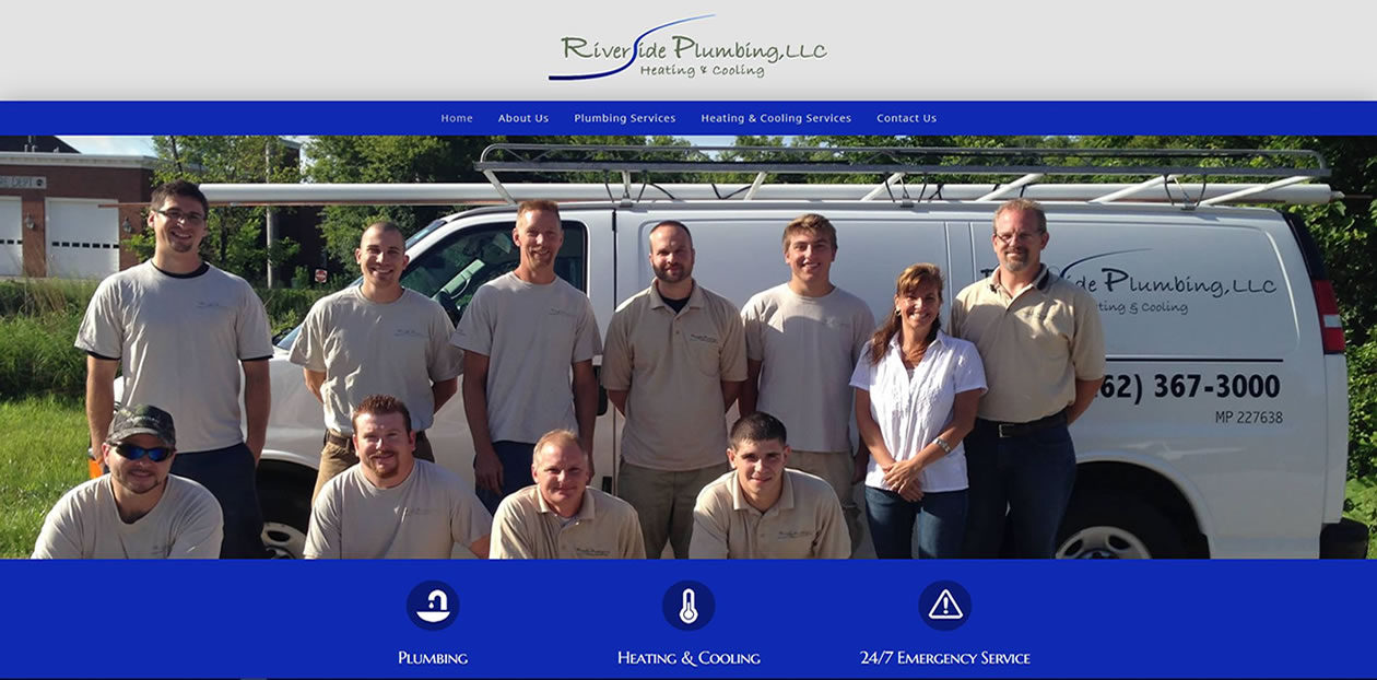 Riverside Plumbing website by New Sky Websites in Hartland WI