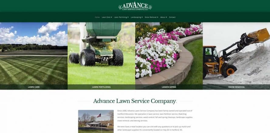 Advance Lawn Service Company website by New Sky Websites