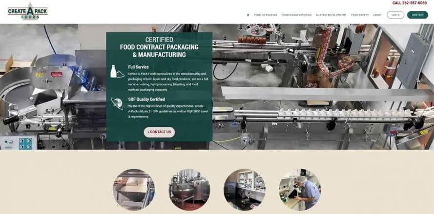 Create-A-Pack Foods website by New Sky Websites