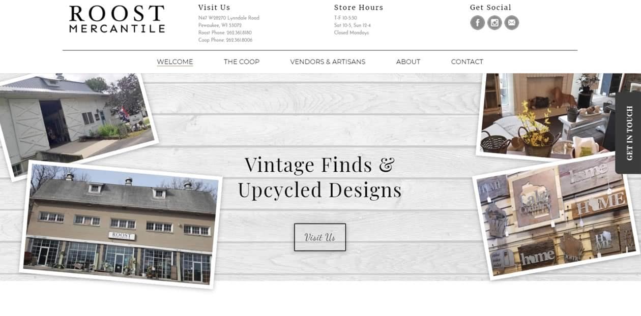 Roost Mercantile web design by New Sky Websites