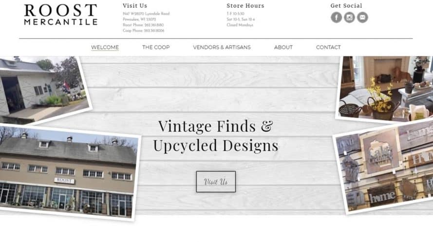 Roost Mercantile web design by New Sky Websites