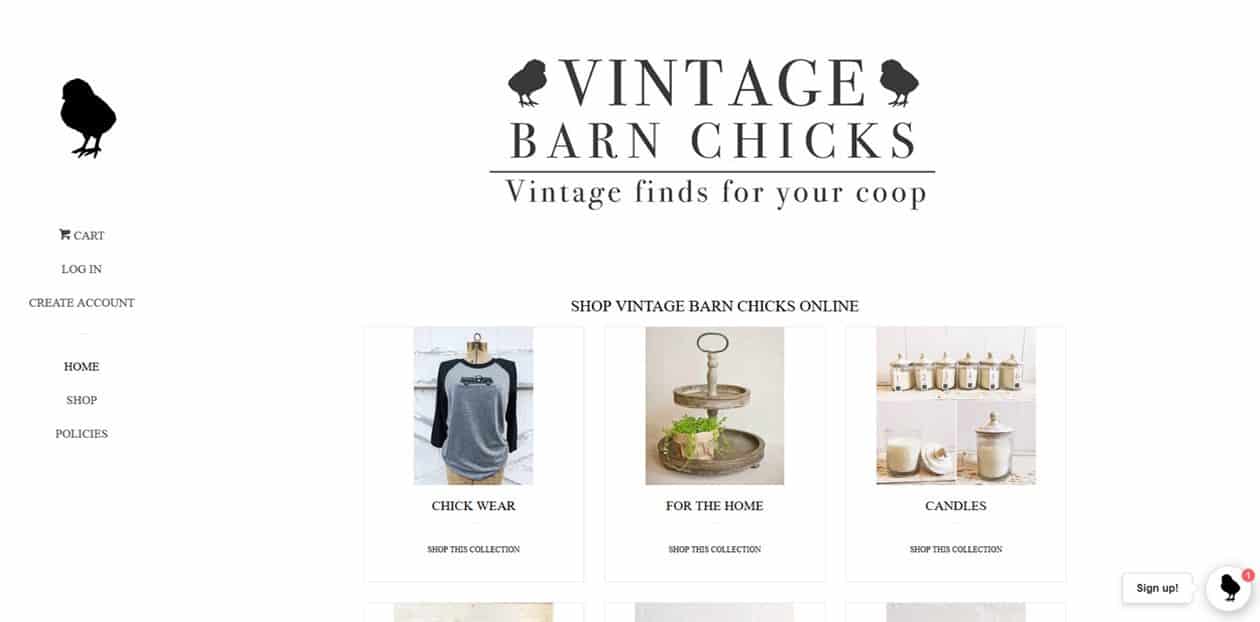 Vintage Barn Chicks website by New Sky Websites
