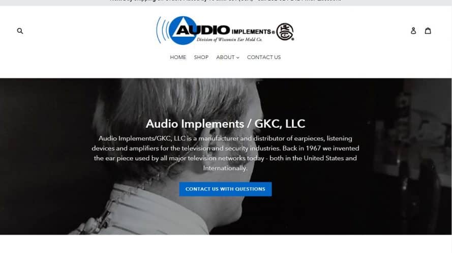 Audio Implements web design by New Sky Websites