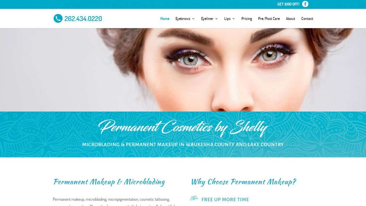 Permanent Cosmetics by Shelly web design by New Sky Websites