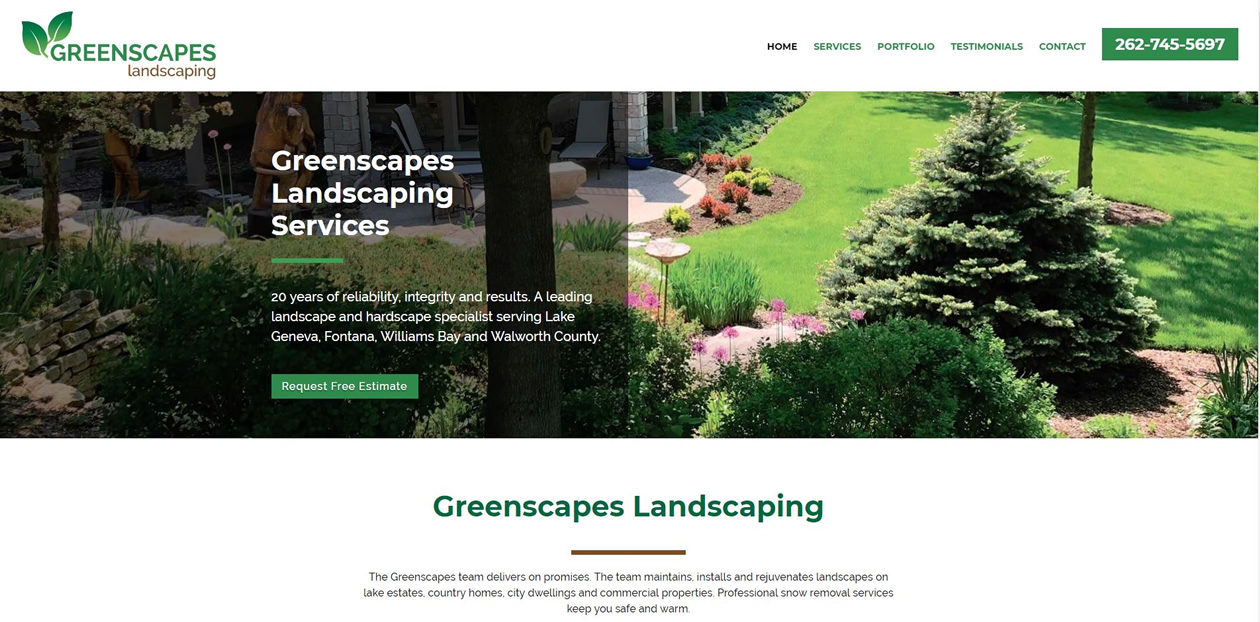 Greenscapes web design by New Sky Websites