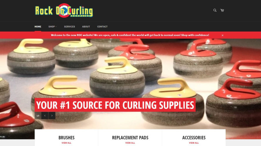 Rock On Curling web by New Sky Websites