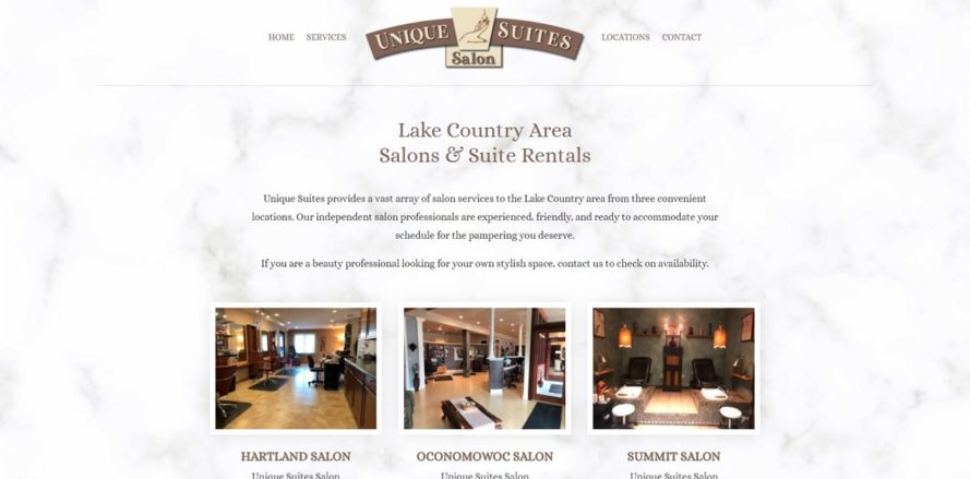Unique Suites Salon website by New Sky Websites